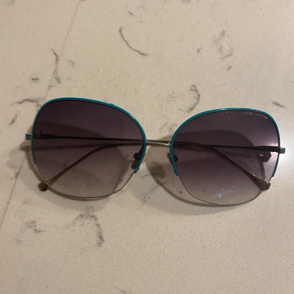 Dita shades blue and silver frame gradient lens